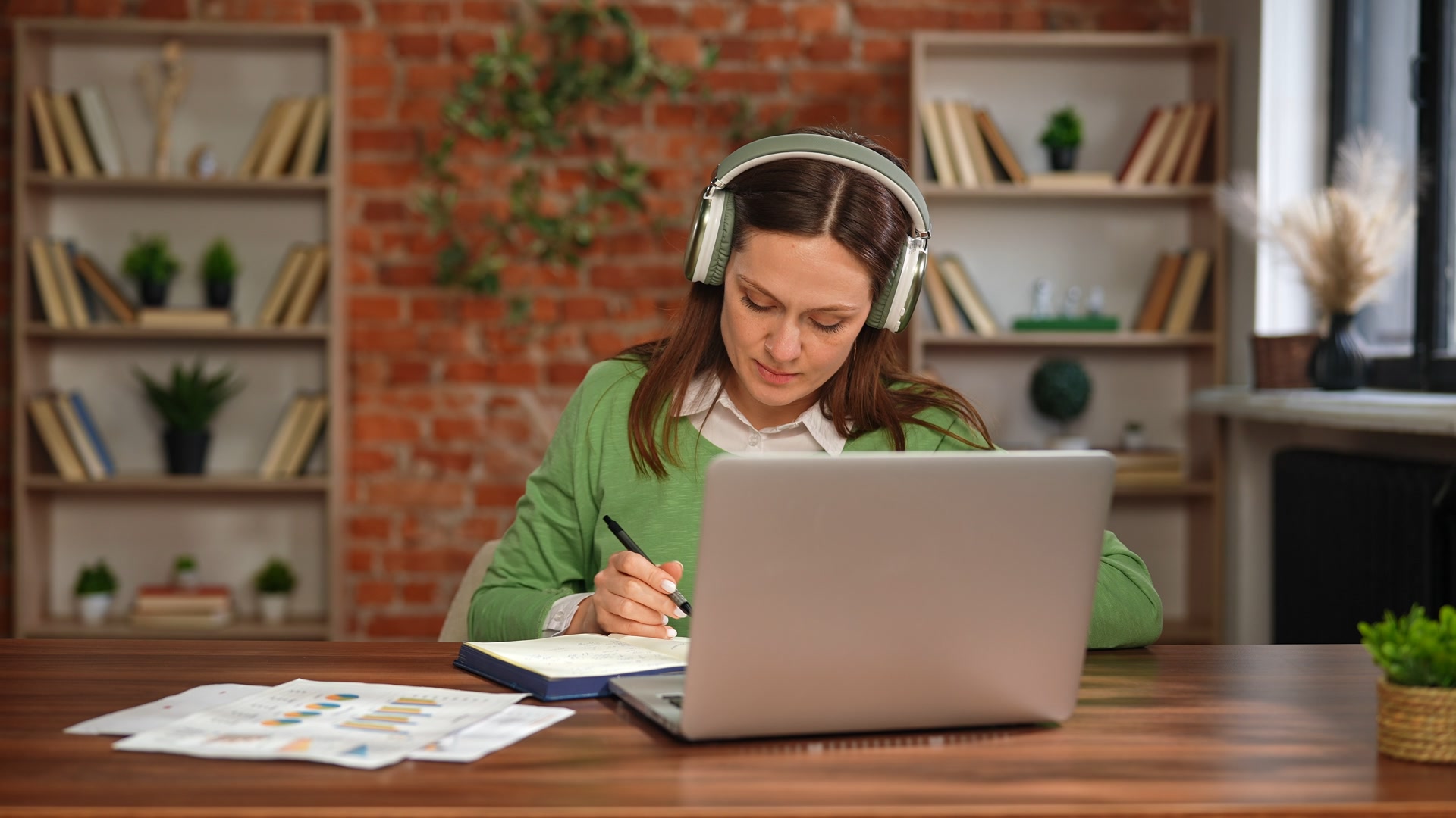 Person learning quietly at home